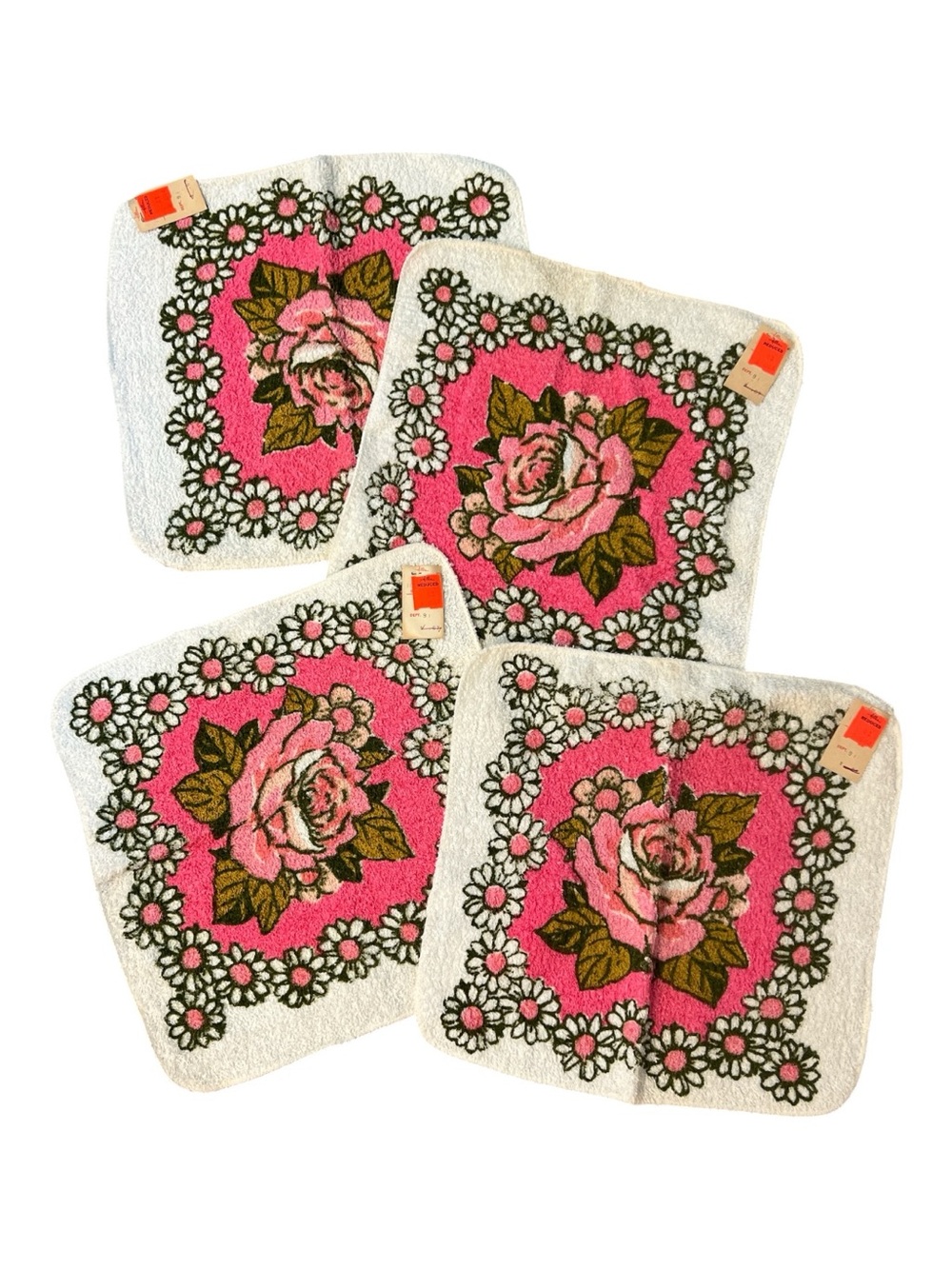Set of 4 vintage Dundee washcloths with original Hills tags